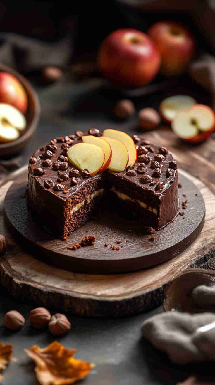 Apple Hazelnut Chocolate Cake