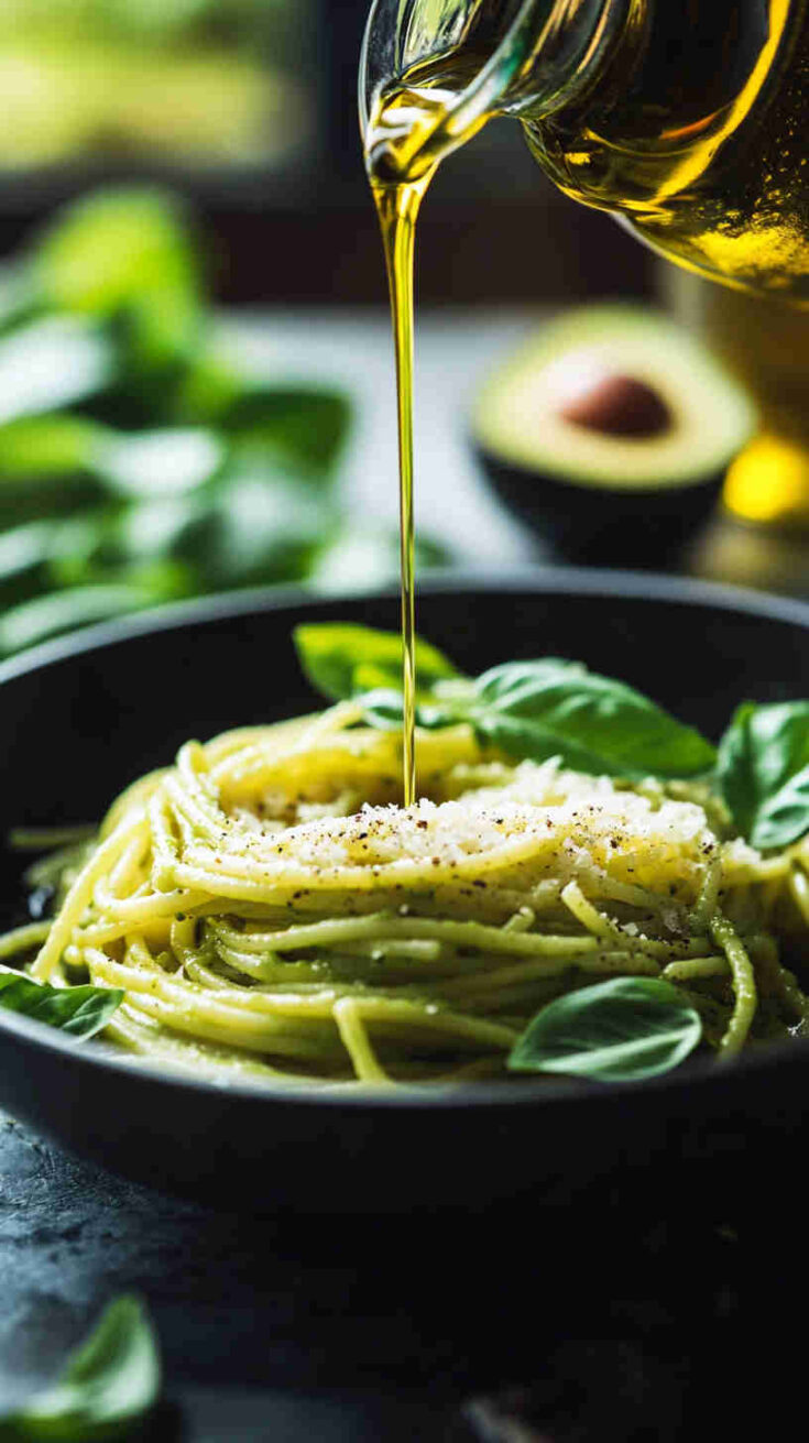 Avocado and Basil Pasta with Parmesan