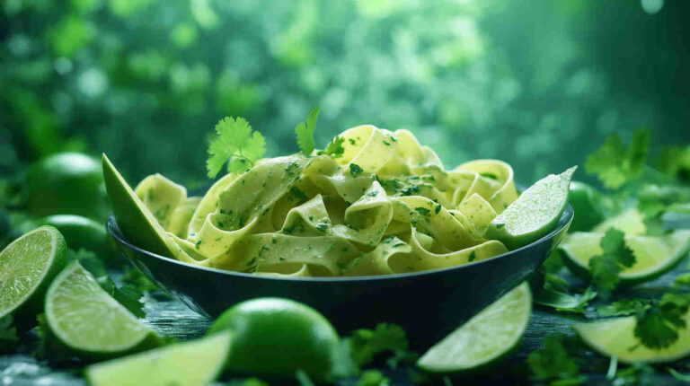 Avocado and Lime Pasta with Cilantro