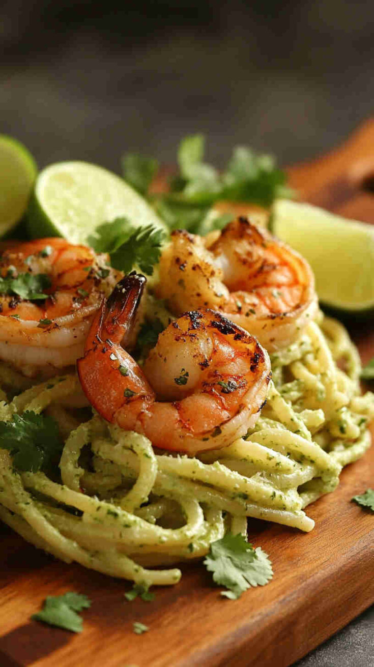Avocado and Lime Pasta with Cilantro