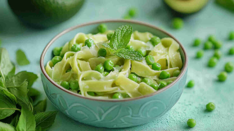 Avocado and Pea Pasta with Fresh Mint