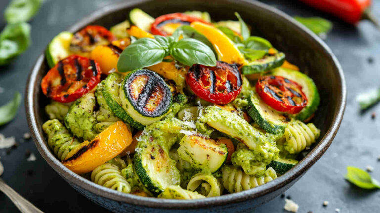 Avocado and Roasted Vegetable Pasta