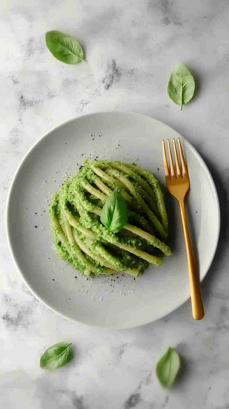 Avocado and Spinach Pesto Pasta