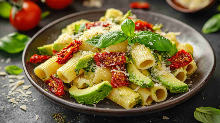 Avocado and Tomato Pasta with Parmesan