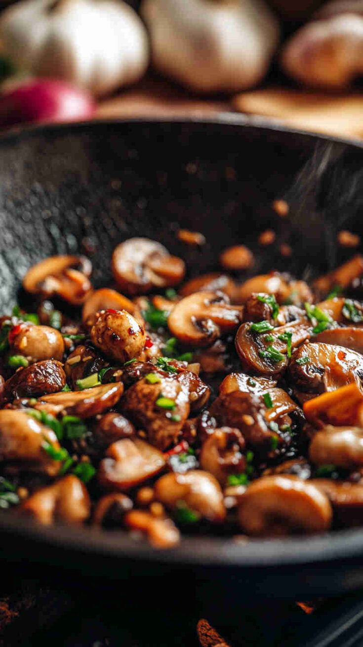 Chinese Garlic Mushroom Stir Fry Recipe