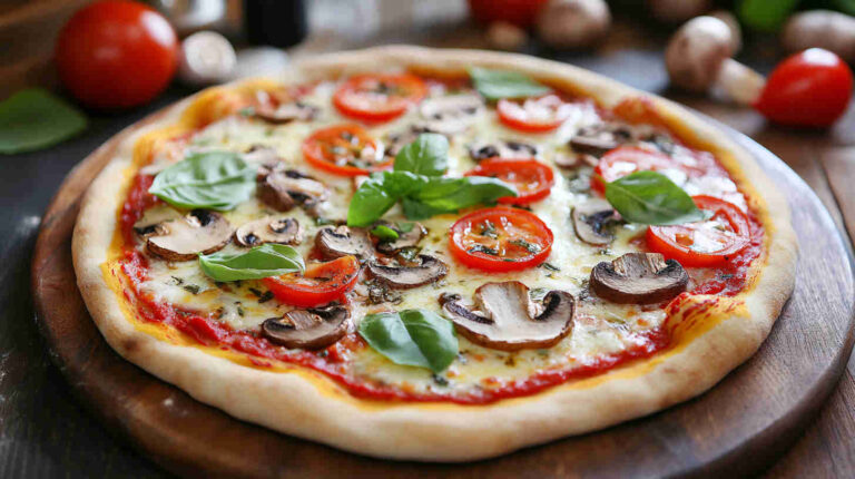 Classic Mushroom Margherita Pizza Recipe