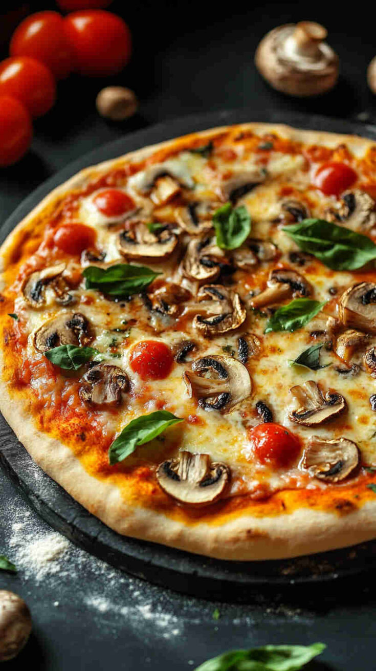 Classic Mushroom Margherita Pizza Recipe