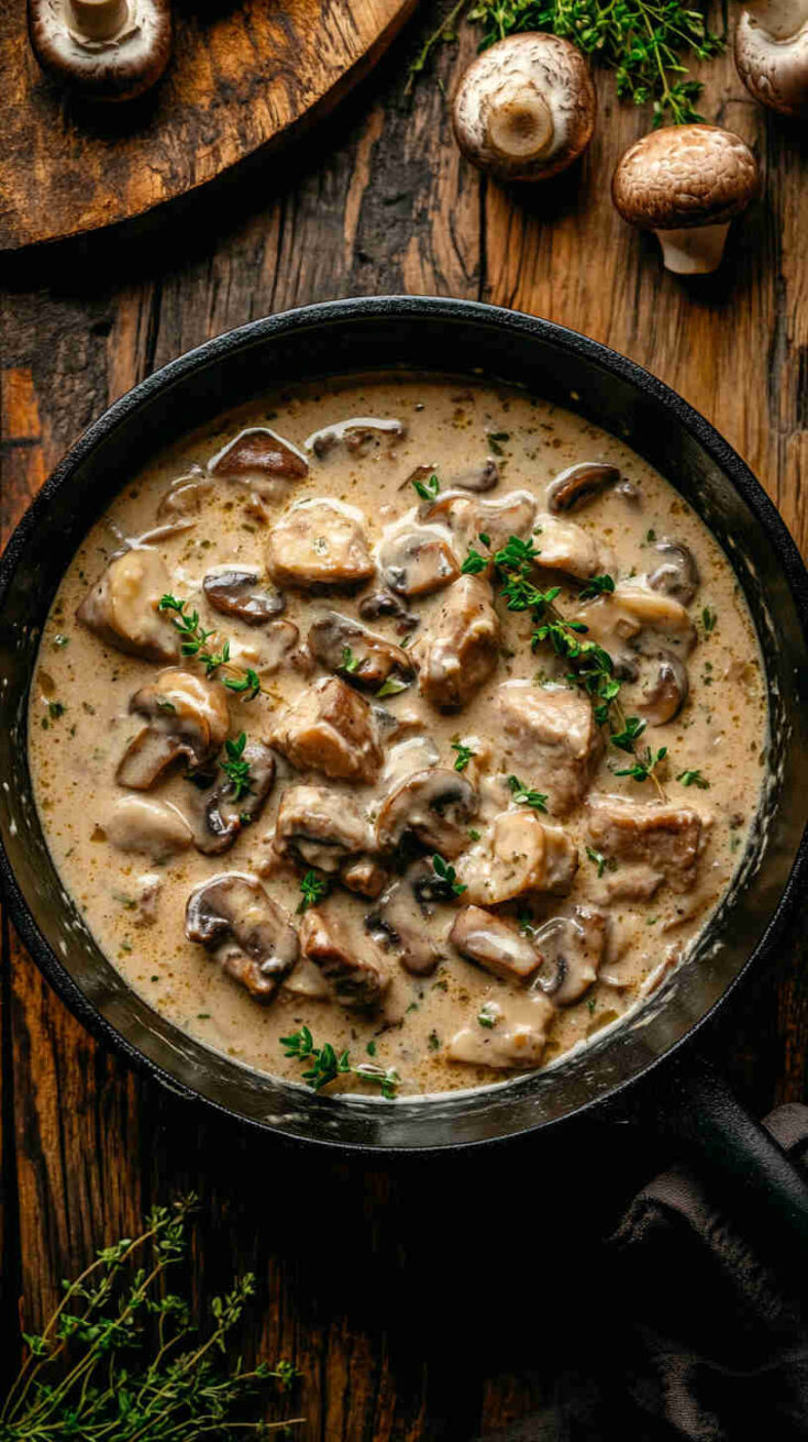 Creamy Pork and Mushroom Skillet Recipe