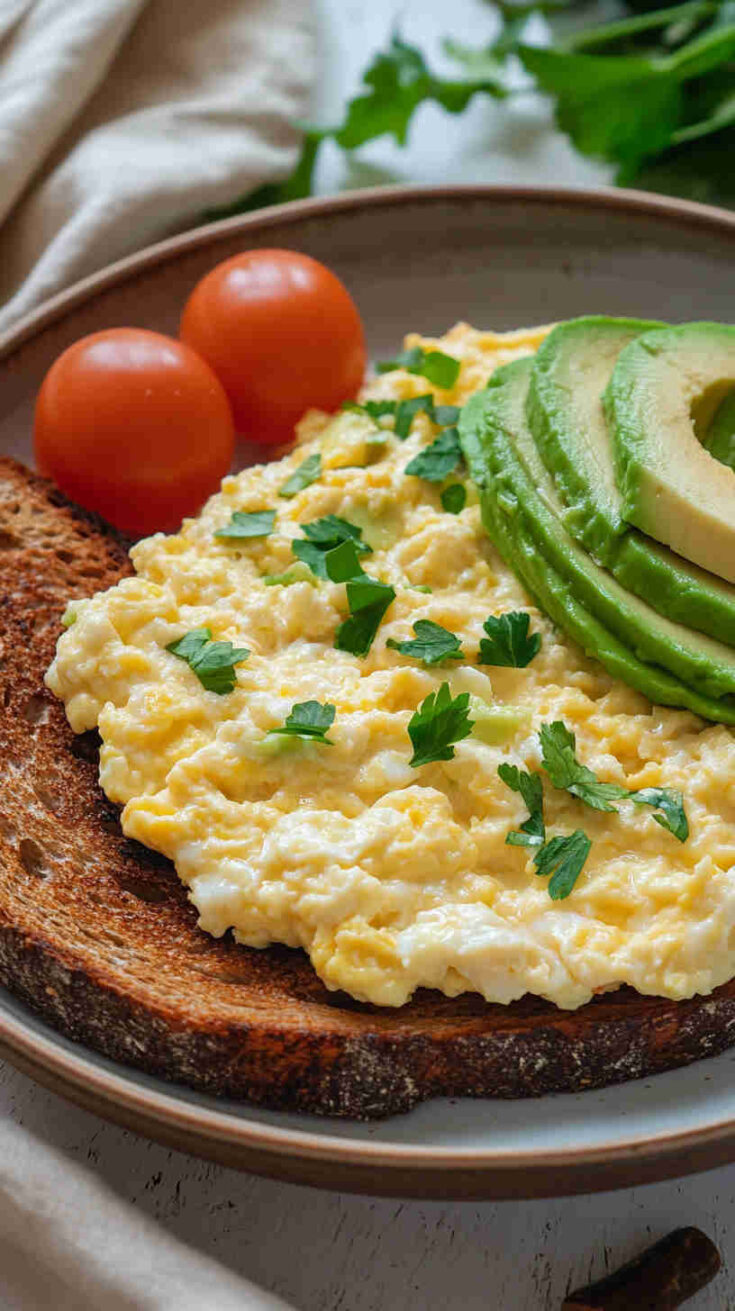Egg White Scramble with Avocado and Toasted