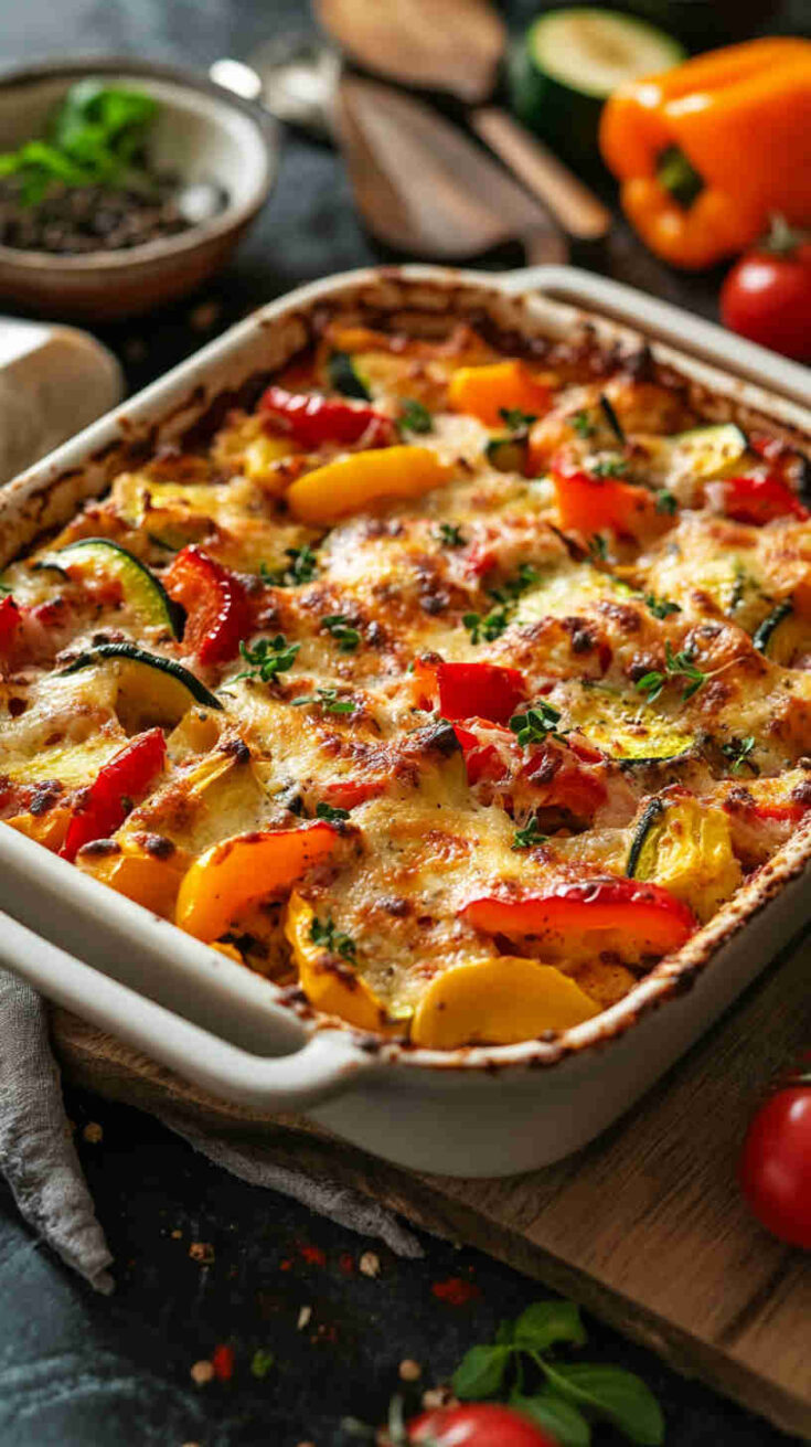 Festive Italian Brunch Casserole with Cheese and Vegetables Recipe