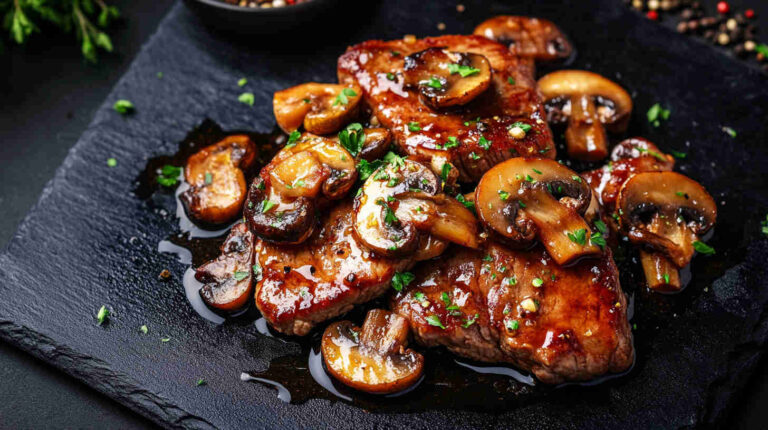 Honey Garlic Pork with Mushrooms Recipe