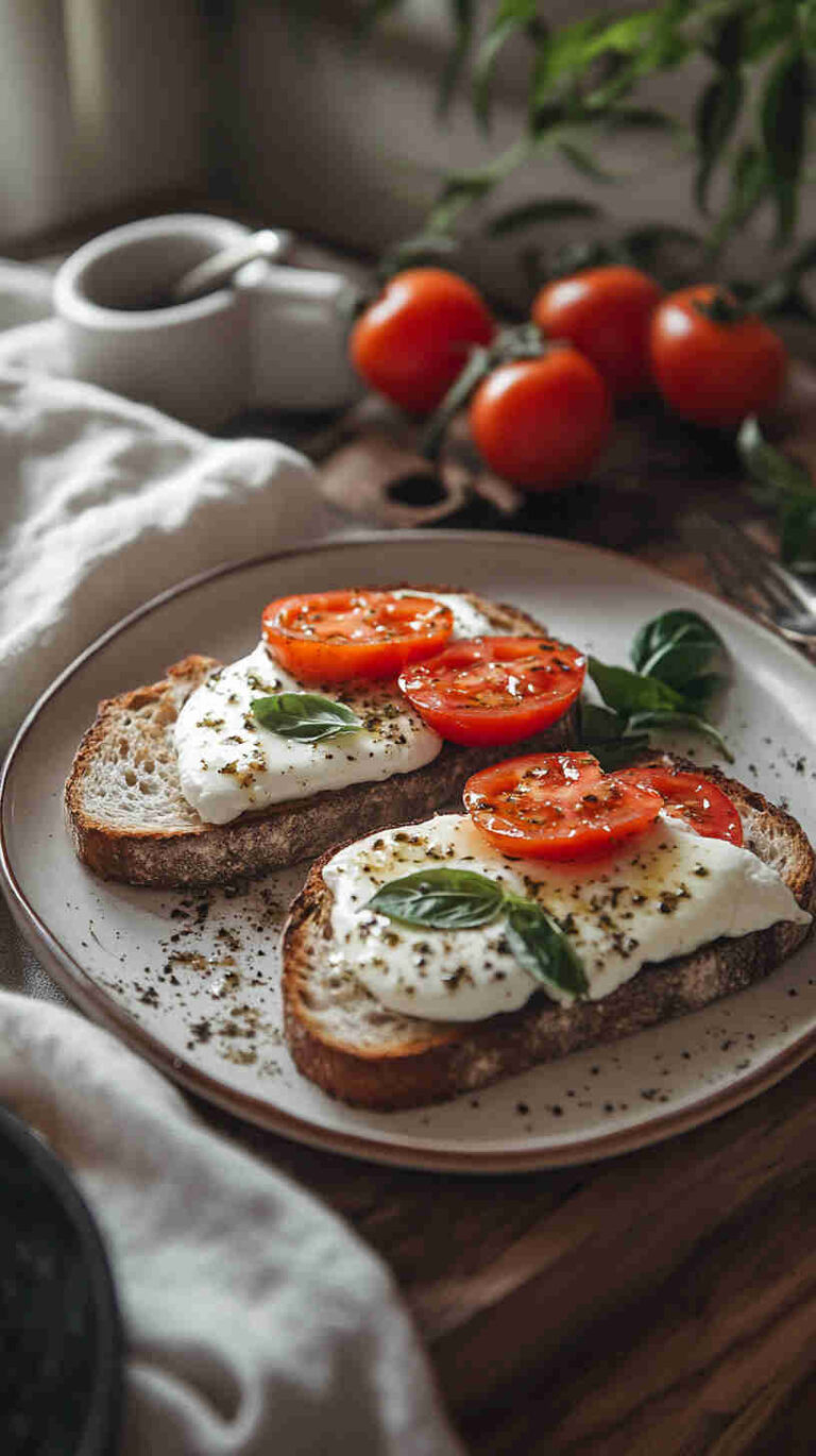 Italian Brunch Caprese Salad Toast Recipe