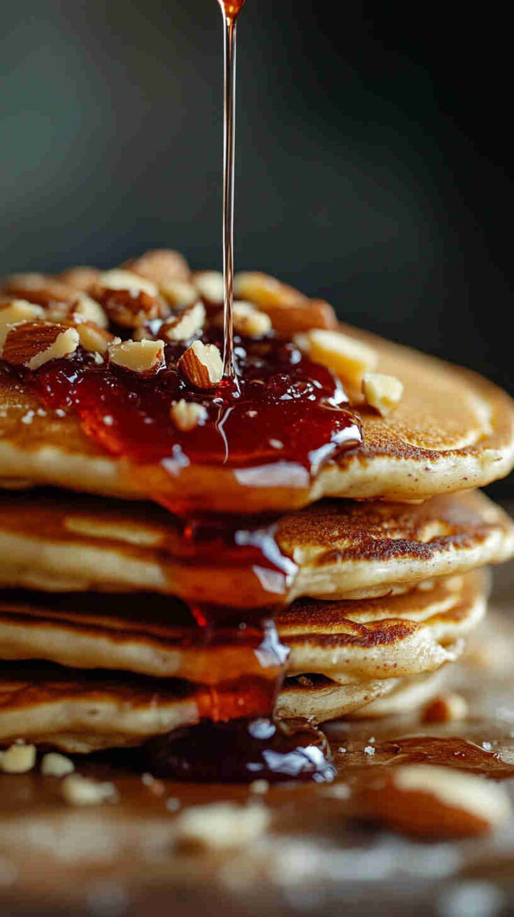 Italian Brunch Pancakes with Almonds and Jam Recipe