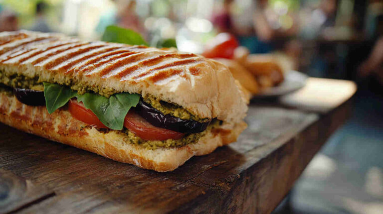 Italian Brunch Sandwich with Eggplant and Pesto Recipe