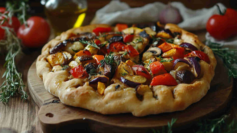 Italian Roasted Vegetable Focaccia Recipe