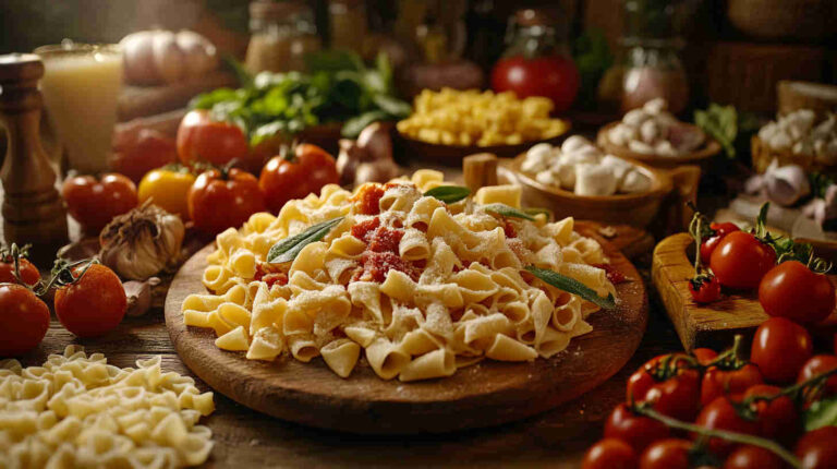 Malloreddus pasta with saffron tomato sauce and sausage