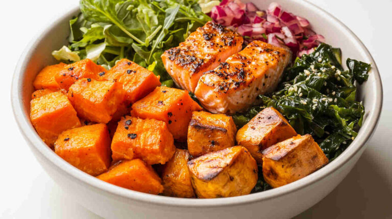 Muscle-Building Salmon and Sweet Potato Bowl