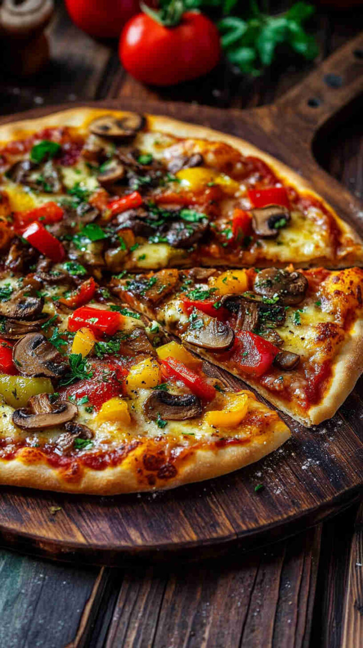 Mushroom and Bell Pepper Pizza Recipe