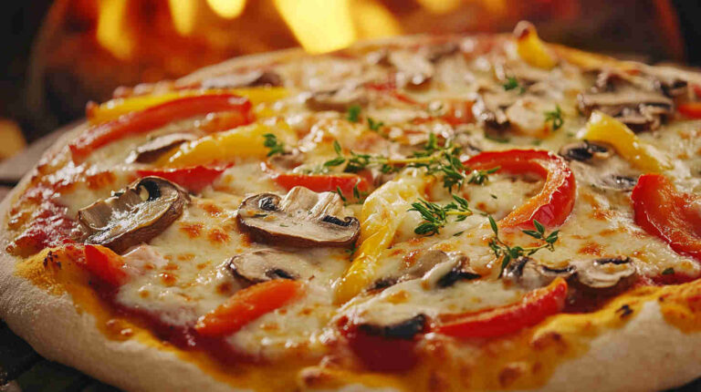 Mushroom and Bell Pepper Pizza Recipe