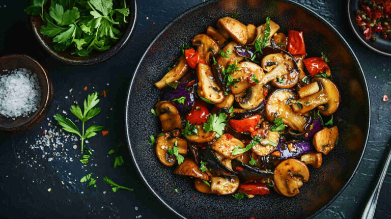 Mushroom and Eggplant Stir-Fry Recipe
