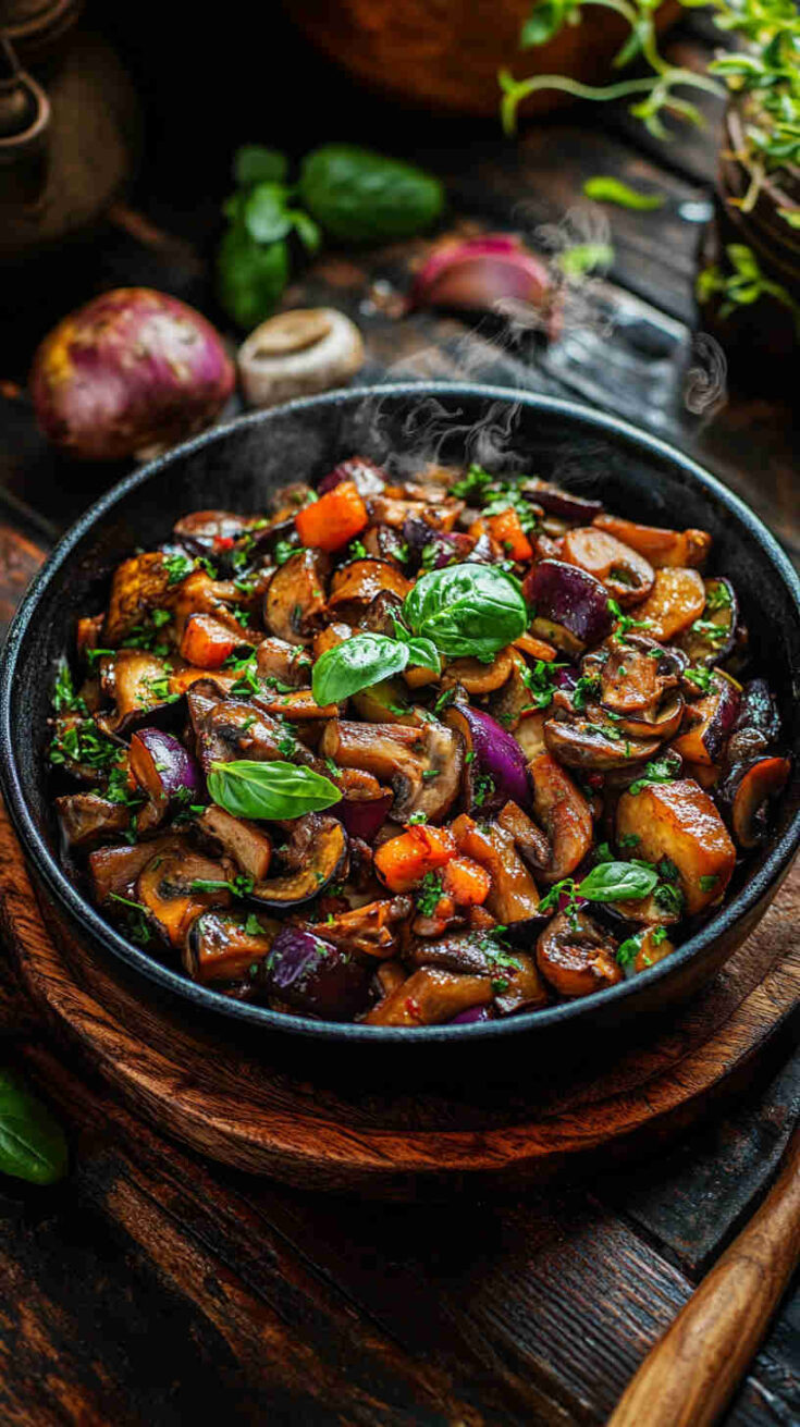 Mushroom and Eggplant Stir-Fry Recipe