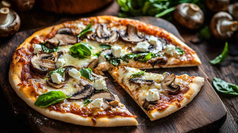 Mushroom and Feta Cheese Pizza Recipe