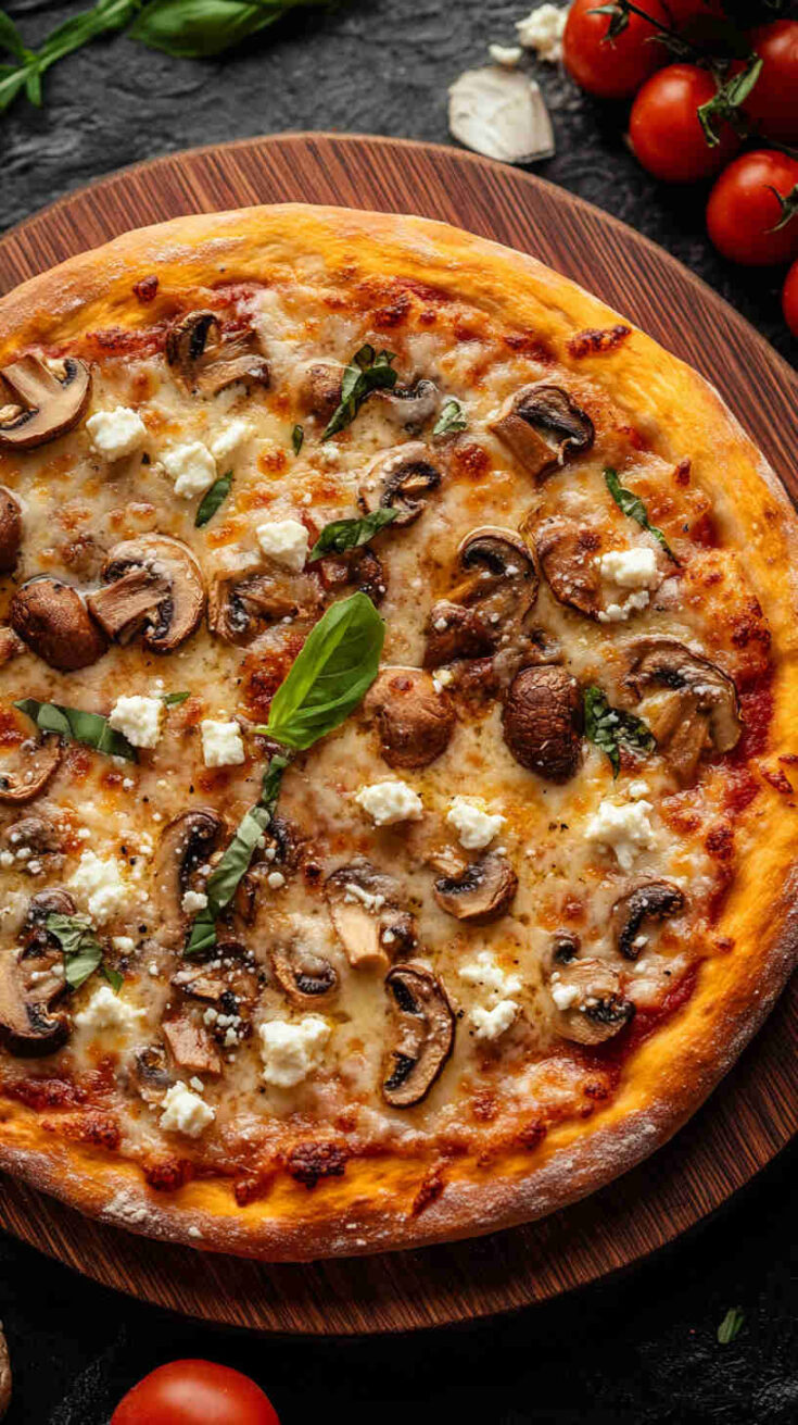 Mushroom and Feta Cheese Pizza Recipe