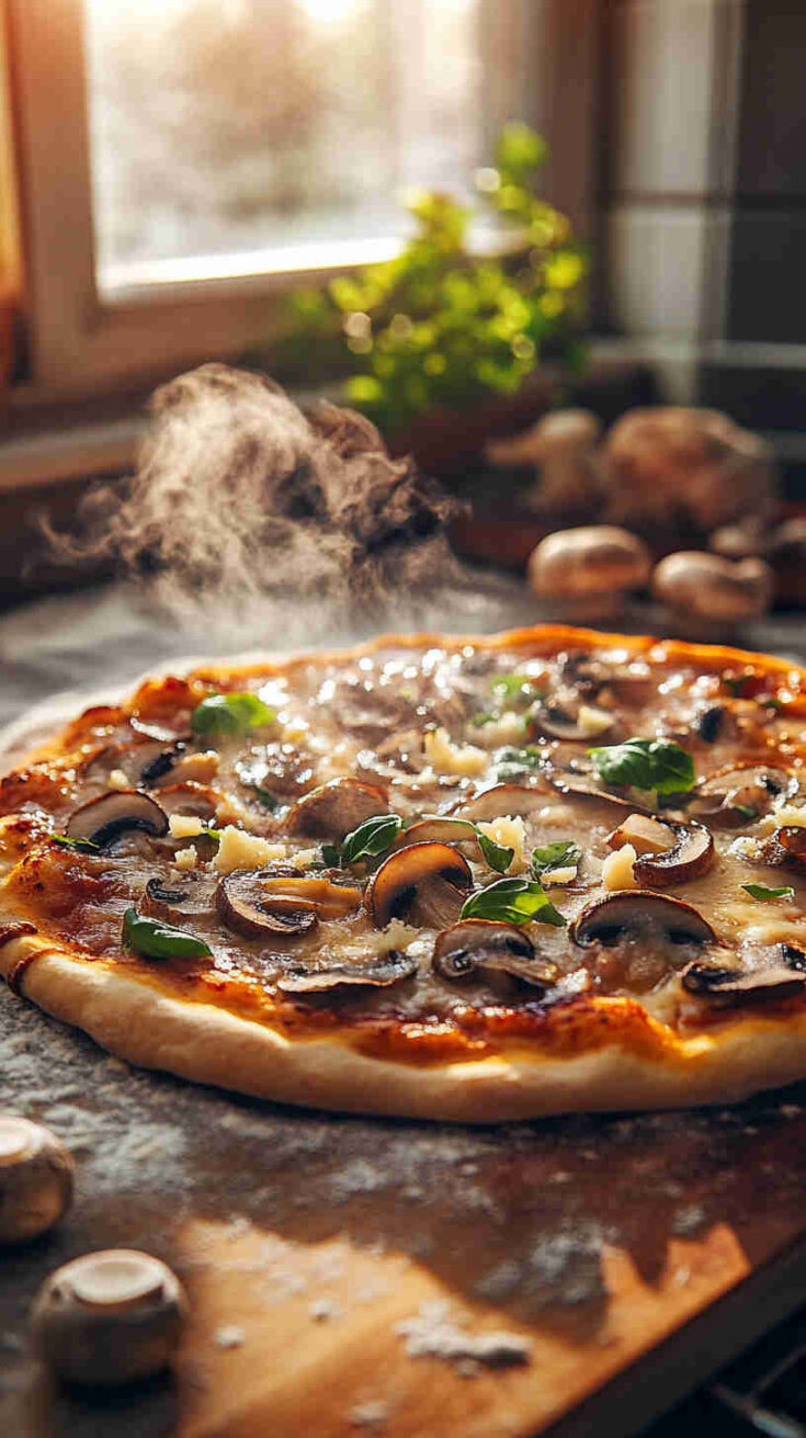 Mushroom and Parmesan Thin Crust Pizza Recipe