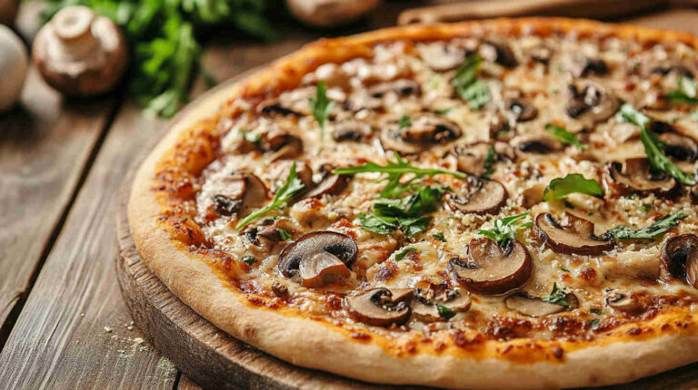 Mushroom and Parmesan Thin Crust Pizza Recipe
