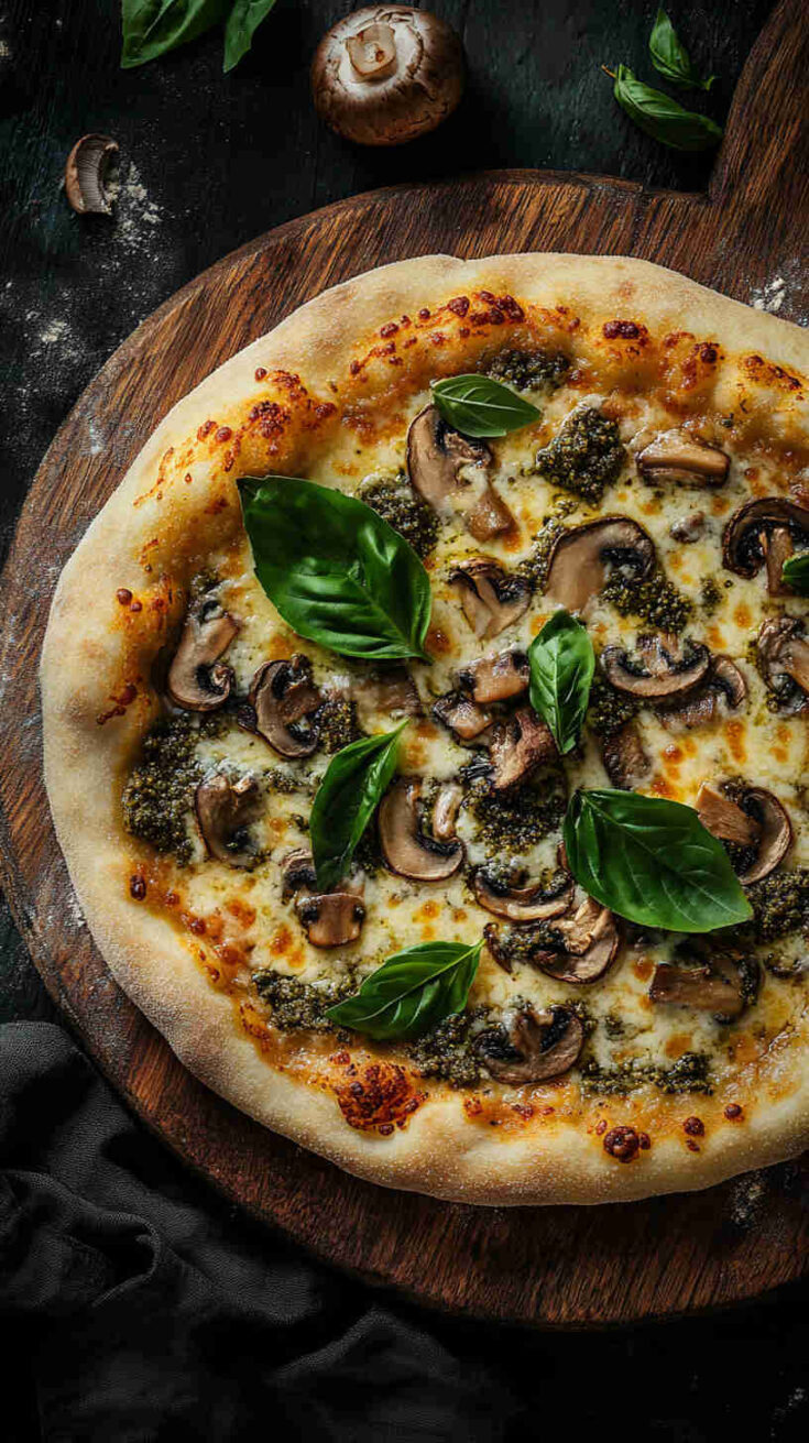 Mushroom and Pesto Pizza Recipe
