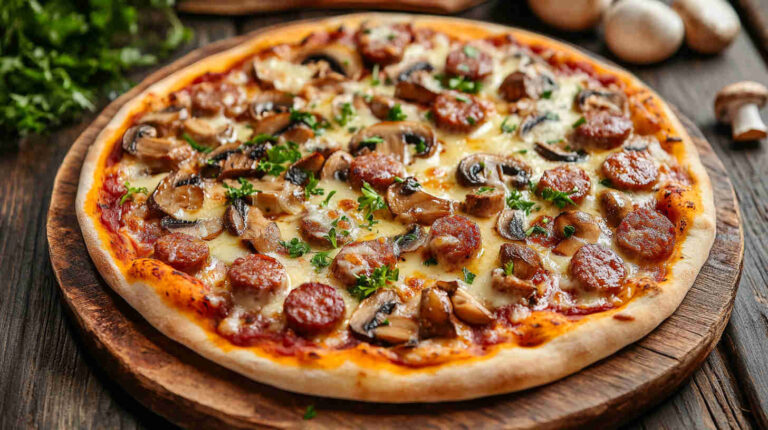 Mushroom and Sausage Pizza Recipe
