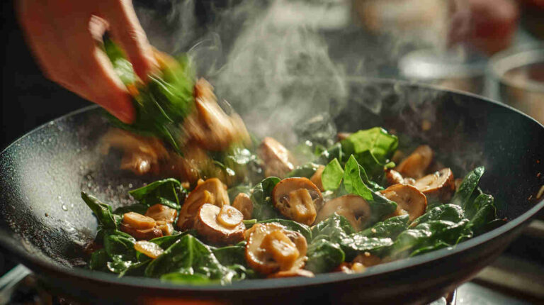 Mushroom and Spinach Stir-Fry Recipe