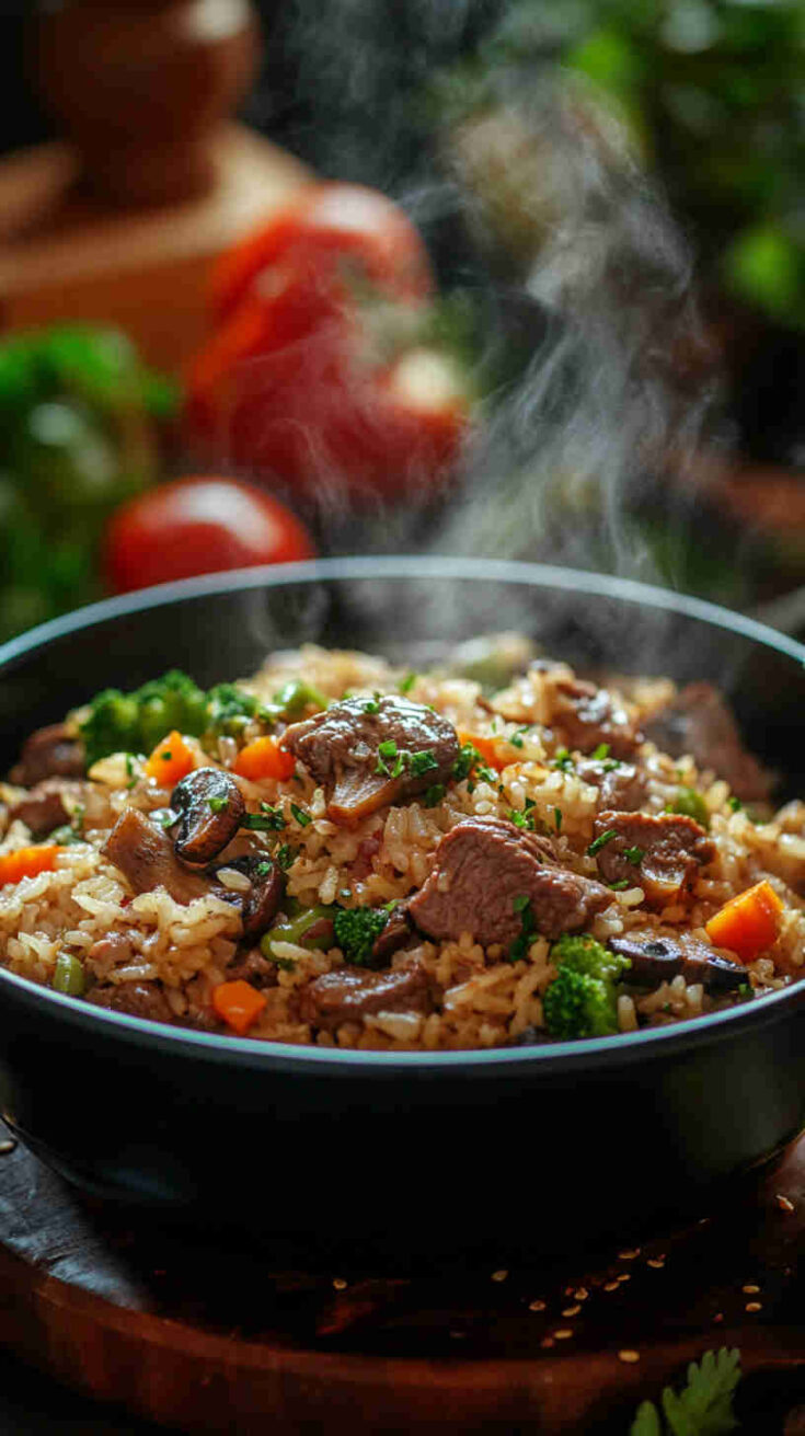 One-Pot Beef and Mushroom Rice – Easy Weeknight Dinner