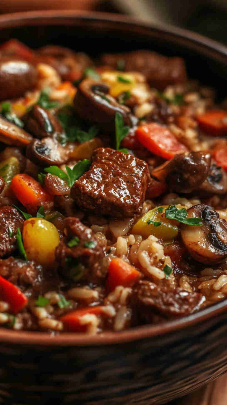 One-Pot Beef and Mushroom Rice – Easy Weeknight Dinner