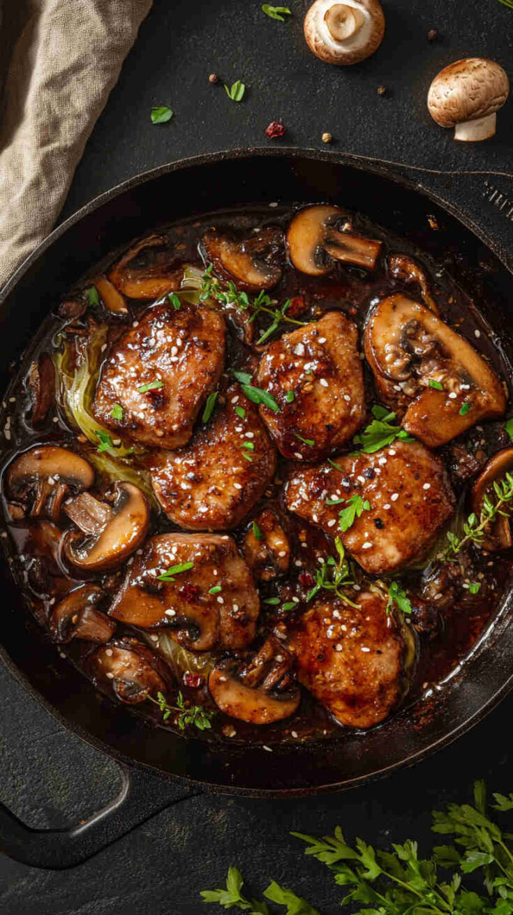 Pork and Mushroom Cabbage Skillet Recipe