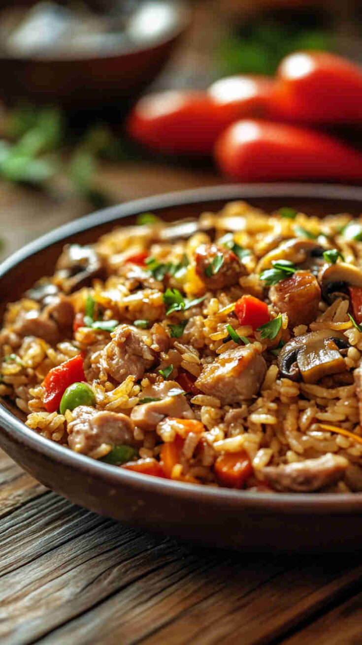 Pork and Mushroom Fried Rice Recipe