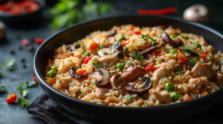 Pork and Mushroom Fried Rice Recipe