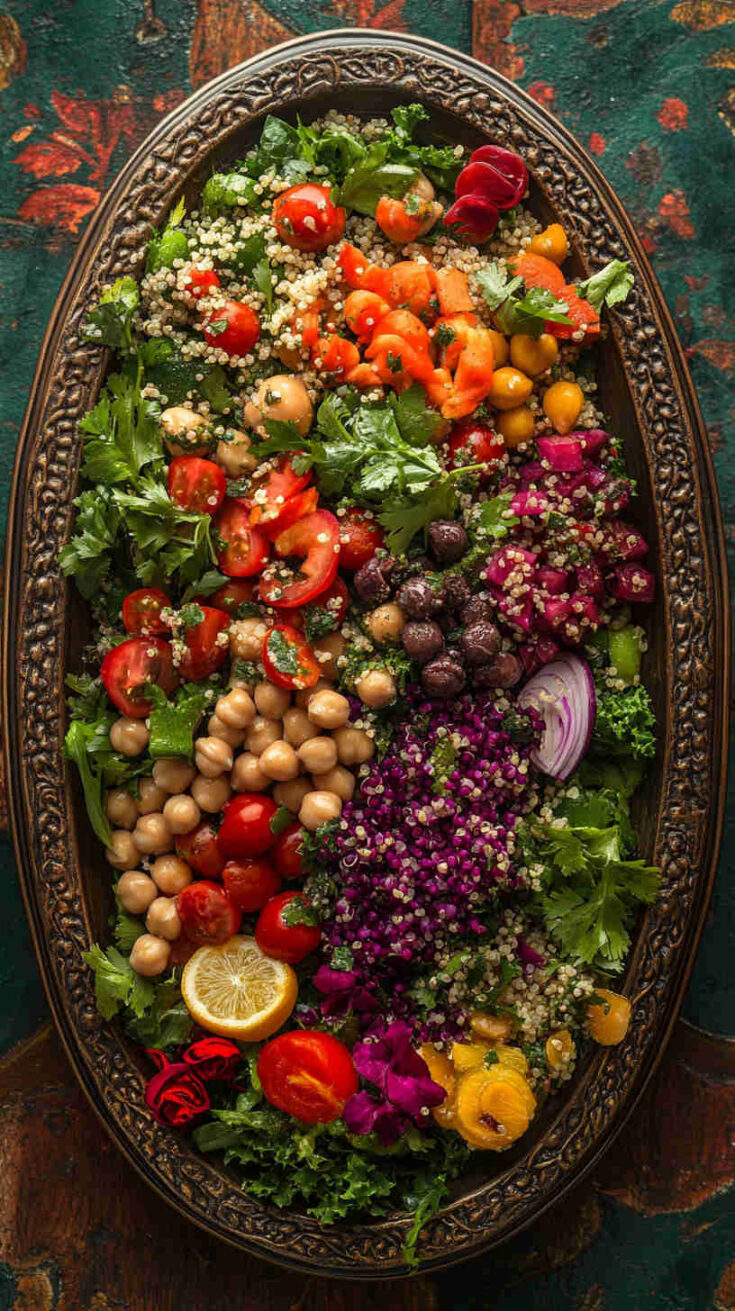 Quinoa and Chickpea Salad with Lemon Tahini Dressing