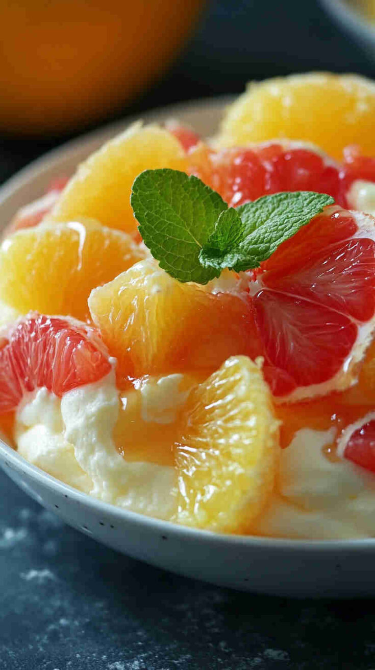 Refreshing Citrus Ambrosia with Honey Drizzle