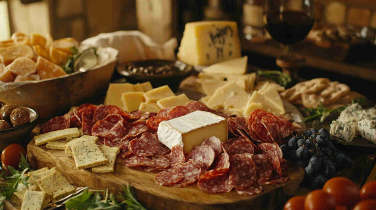 Rustic Italian Brunch Platter with Cheese and Cured Meats Recipe