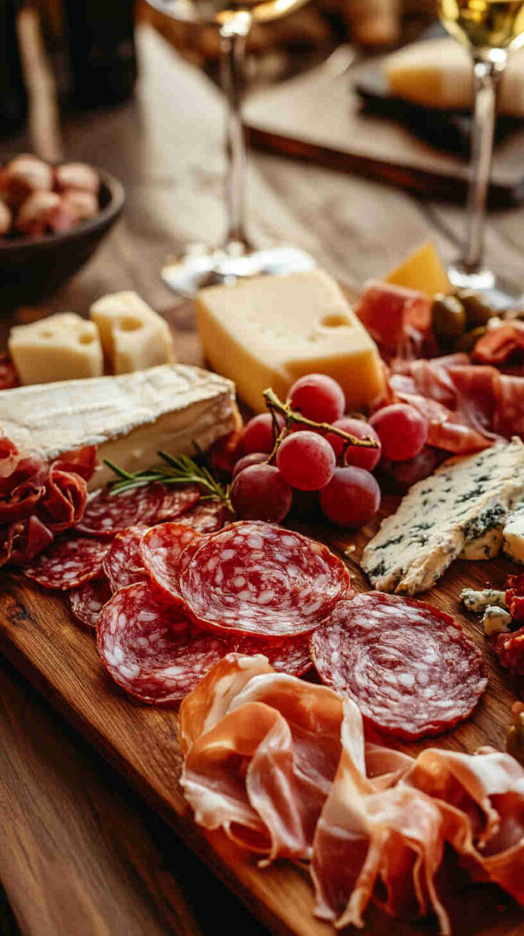 Rustic Italian Brunch Platter with Cheese and Cured Meats Recipe