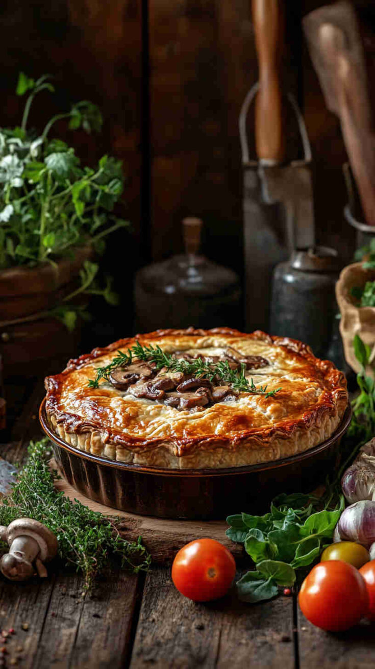 Savory Beef and Mushroom Pie with Flaky Crust