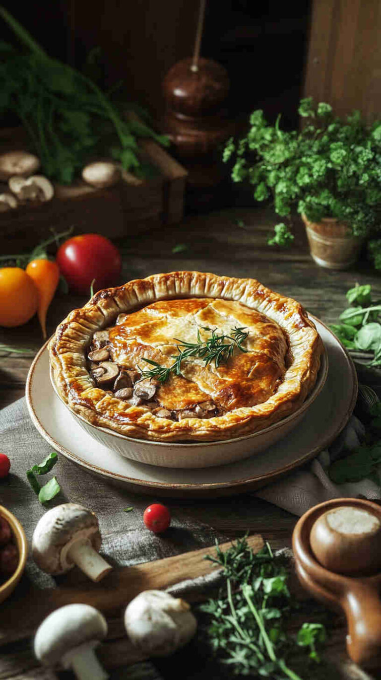 Savory Beef and Mushroom Pie with Flaky Crust