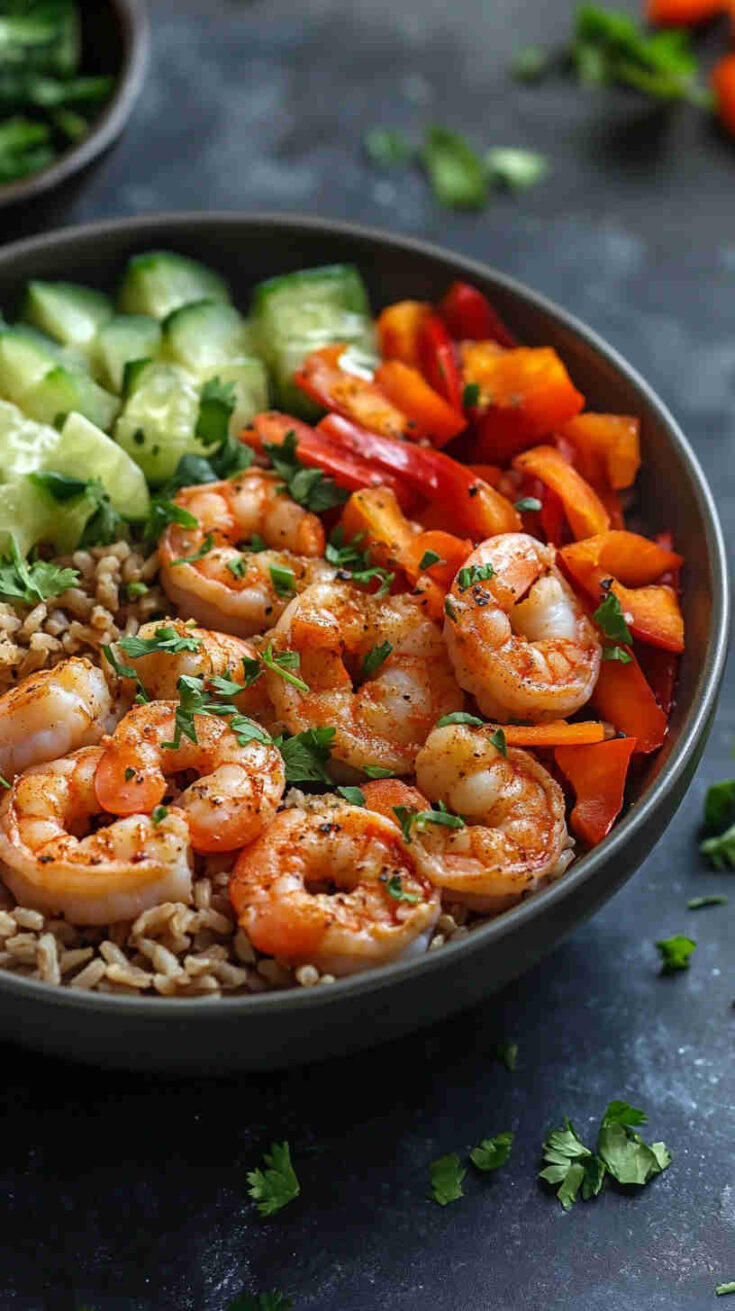 Shrimp and Brown Rice Protein Bowl