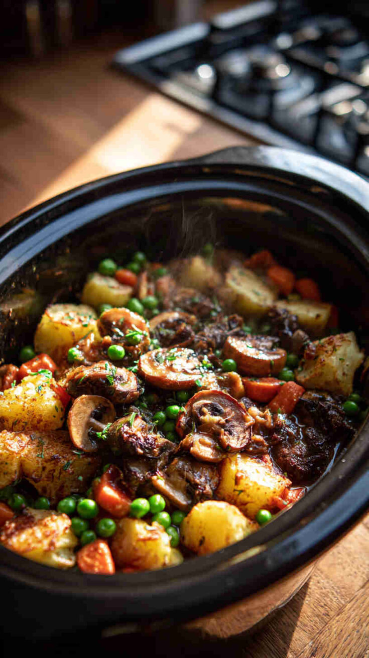 Slow Cooker Mushroom & Veggie Shepherd’s Pie