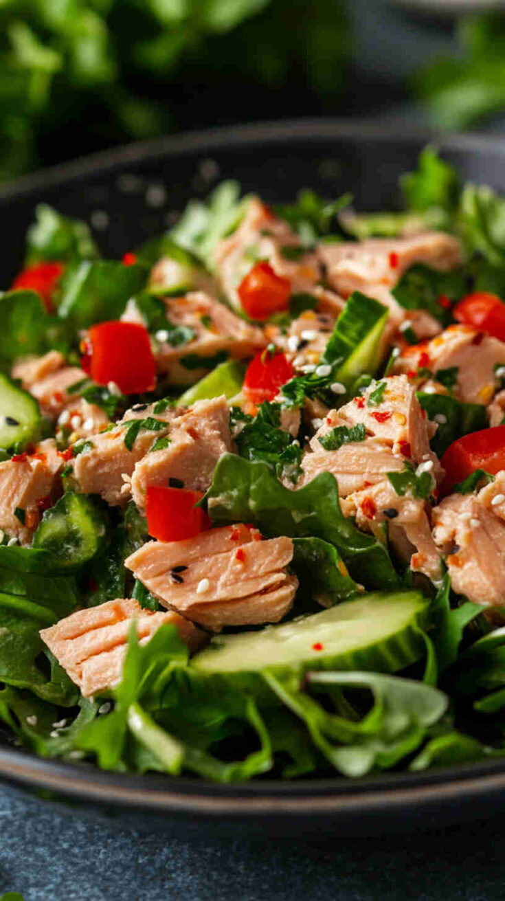 Spicy Tuna Salad with Mixed Greens