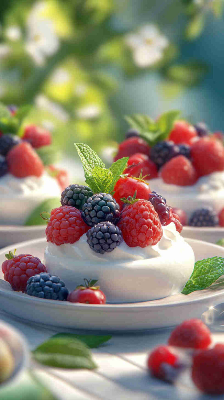 Summer Berry Ambrosia with Vanilla Yogurt