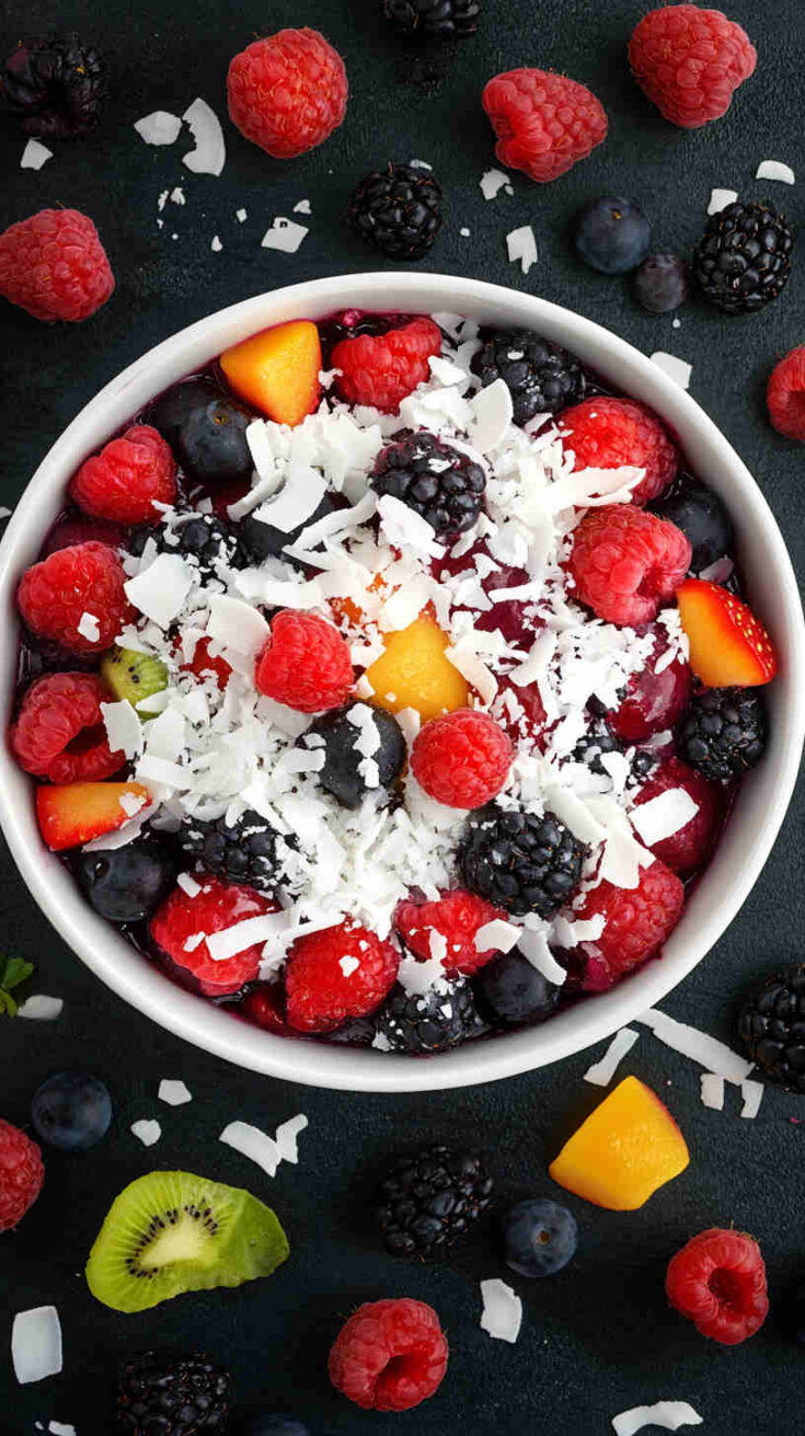 Sweet & Tangy Ambrosia with Mixed Berries