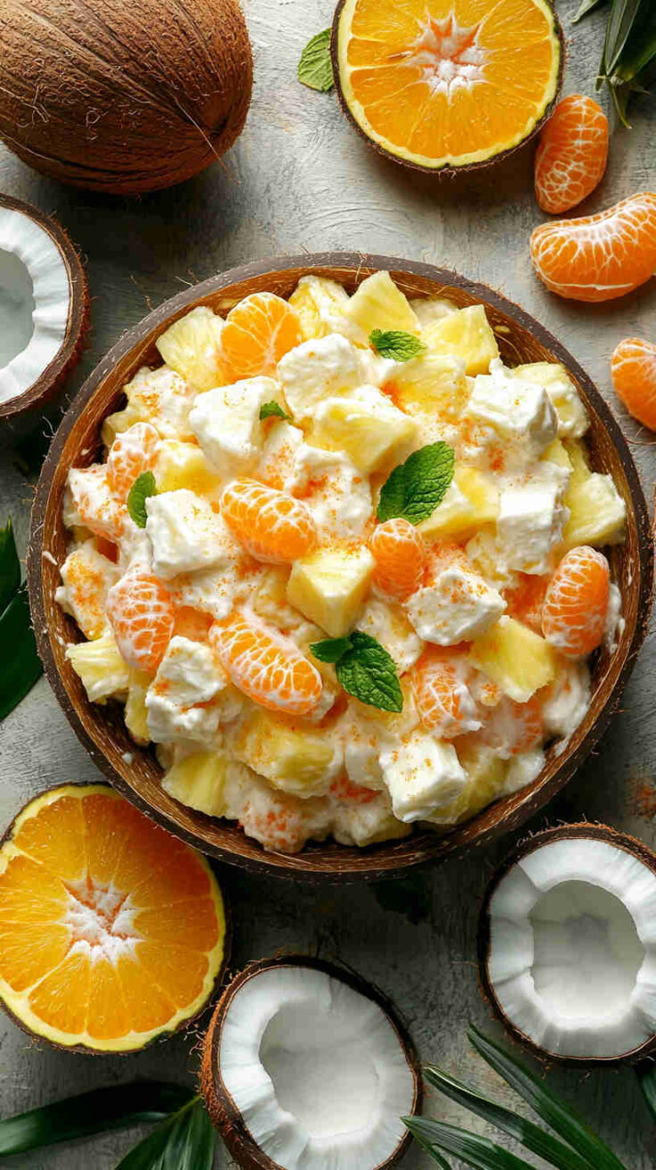 Tropical Ambrosia with Pineapple & Mandarin Oranges