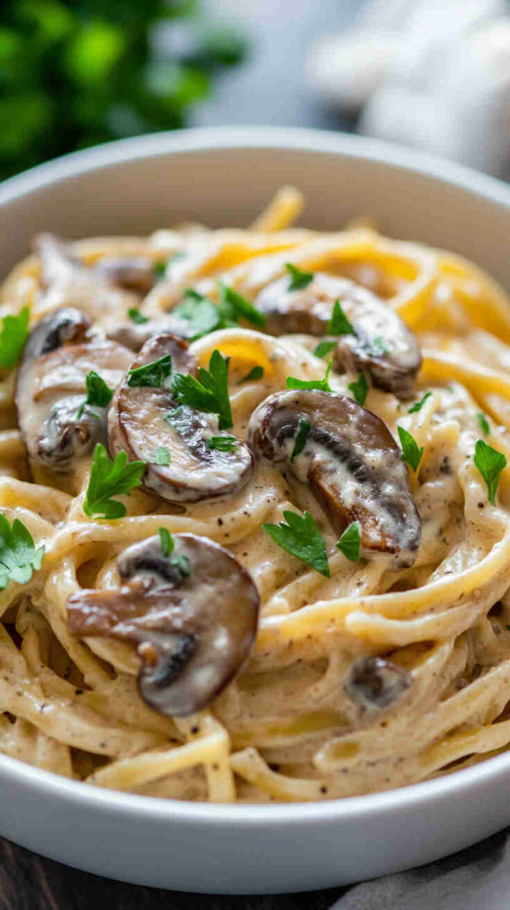 Vegetarian Creamy Mushroom Pasta Recipe